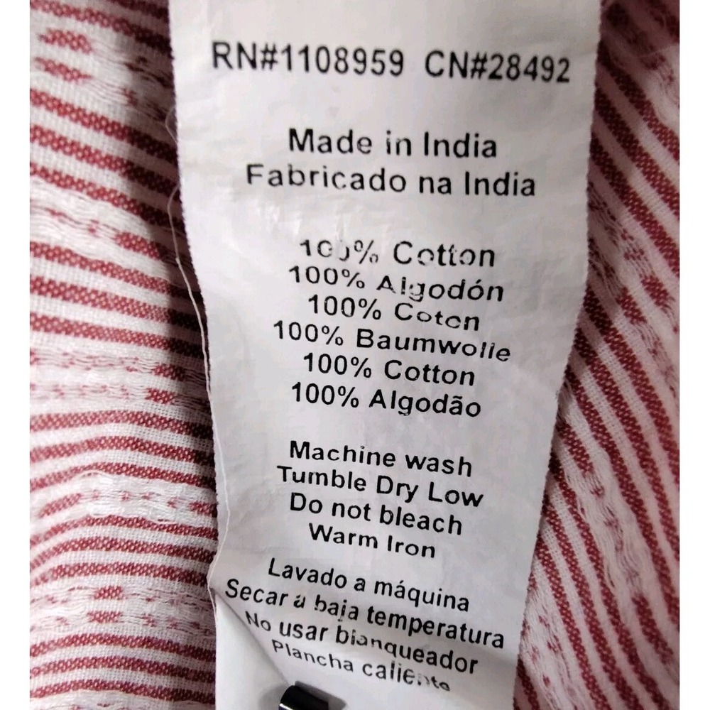 ✅👔🚨🎁🎄Rare KR3W Mens L Buttoned Up Collar Long Sleeve Shirt Red/White 📸SEE📏 - Picture 12 of 16